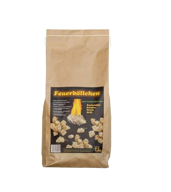Un paquete de 2,5 kg con unas doscientas bolas de encendido de viruta de madera y cera
