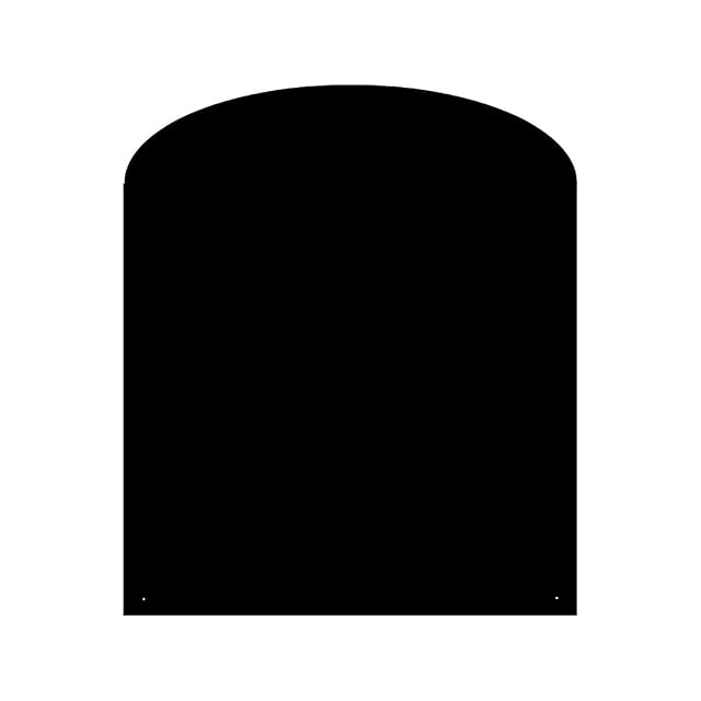 Una placa de suelo grande de acero negro en arco rebajado para estufa, de 120 por 100 centímetros
